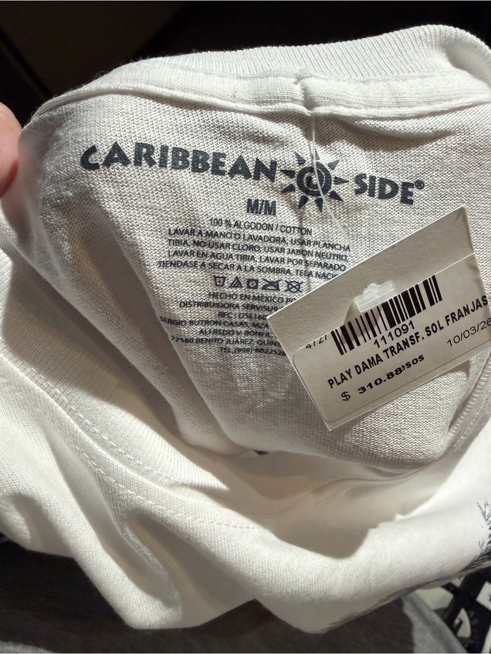 Caribbean Side White Cancun Sunset Palm Graphic Tee - Picture 3 of 3